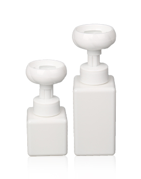 Refillable 250ml 450ml Square Facial Cleanser Soap Lotion Dispenser Pump Plastic Flower Shaped Foam Flower Bottle