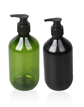 Plastic Shampoo Bottle 300ml 500ml Round Shoulder Pet Hand Sanitizer Black Body Wash Bottle Press Pump Lotion Bottles