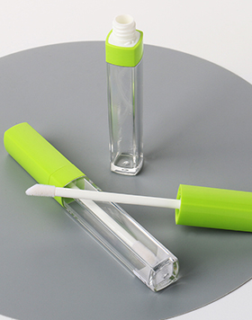 Wholesale New Unique Private Label Light Green Clear Plastic Slim Square Empty Custom Lip Gloss Tubes With Wands