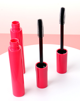 Customizable Logo Red Mascara Container Eyelash Tube Round High Quality Empty Mascara Wand Tubes With Brush