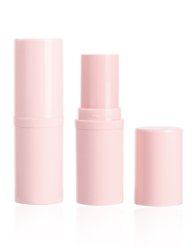 Customized Empty Plastic Packaging Round Shape Twist Lip Balm Tubes Container Pink Lipstick Tube