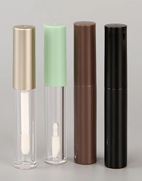 Pms Color Red Color Round Logo Customized Custom Logo Lip Gloss Tubes Screen Printing Plastic 3.5ml Clear Lipgloss Tubes