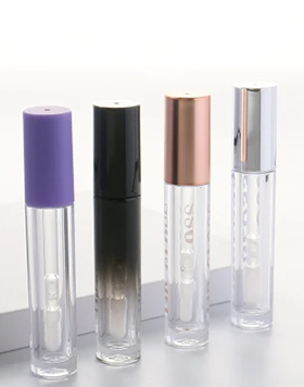 Refillable Pink Color Eco Friendly Cute Lipgloss Containers Unique Design Plastic Lipgloss Round Tubes