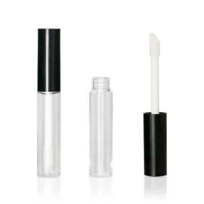 Pms Color Red Color Round Logo Customized Custom Logo Lip Gloss Tubes Screen Printing Plastic 3.5ml Clear Lipgloss Tubes