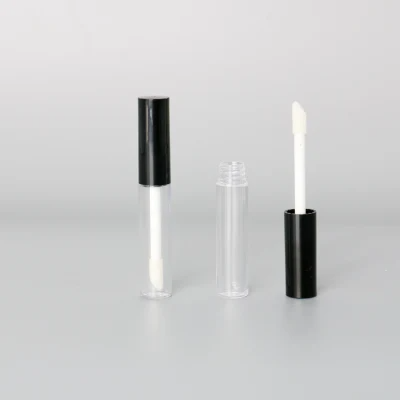 Pms Color Red Color Round Logo Customized Custom Logo Lip Gloss Tubes Screen Printing Plastic 3.5ml Clear Lipgloss Tubes