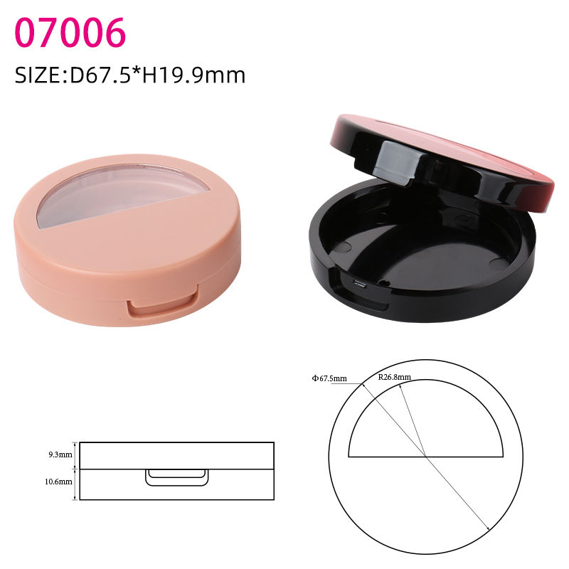 Mini Color Diy Eye Cream Loose Powder Containers Round Unique Design Abs Loose Powder Compact Case