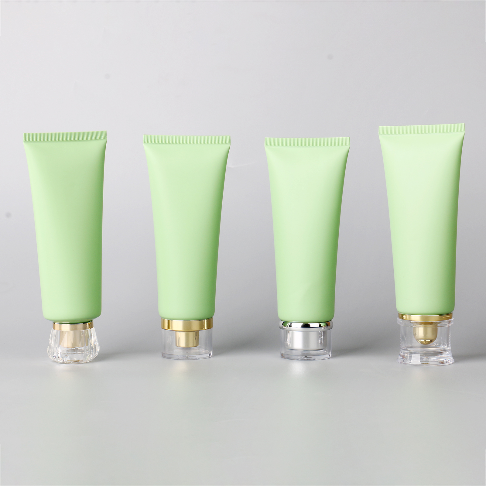 Facial Cleanser Soft Container Tube 100g PP Empty Matte Green Soft Cosmetic BB Cream Lotion Squeeze Tube With Screw Lid