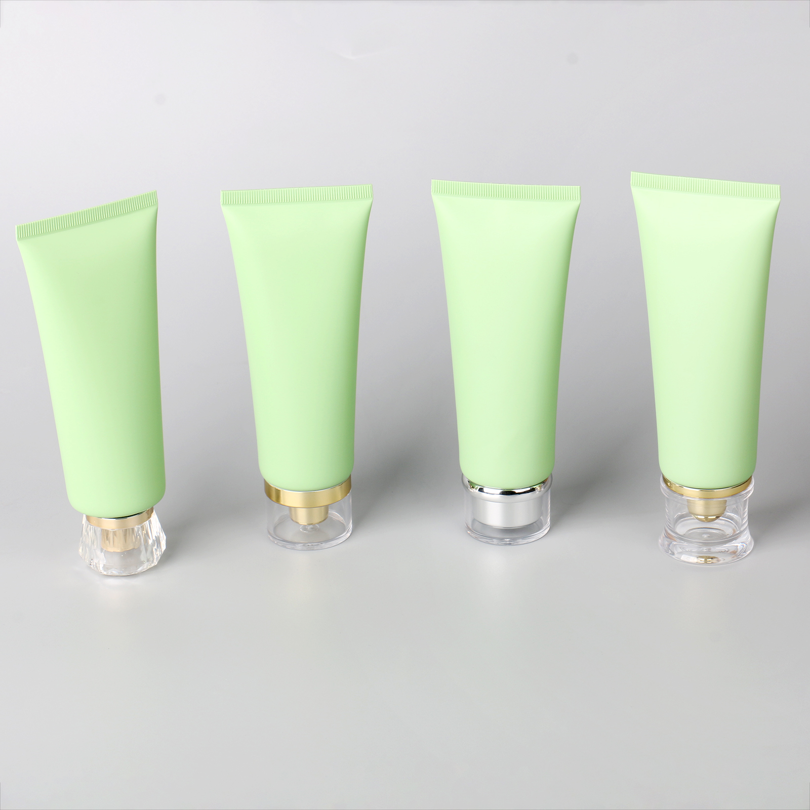 Facial Cleanser Soft Container Tube 100g PP Empty Matte Green Soft Cosmetic BB Cream Lotion Squeeze Tube With Screw Lid