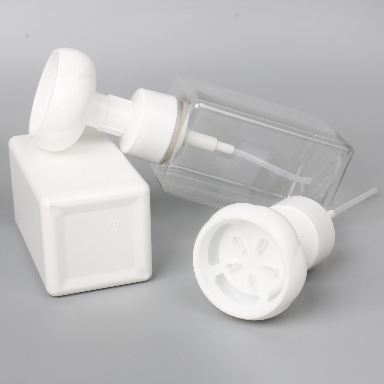 Refillable 250ml 450ml Square Facial Cleanser Soap Lotion Dispenser Pump Plastic Flower Shaped Foam Flower Bottle