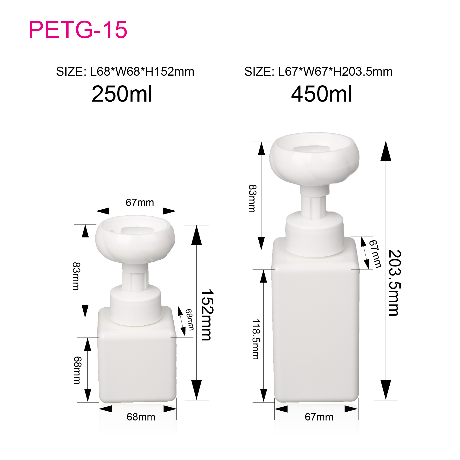 Refillable 250ml 450ml Square Facial Cleanser Soap Lotion Dispenser Pump Plastic Flower Shaped Foam Flower Bottle