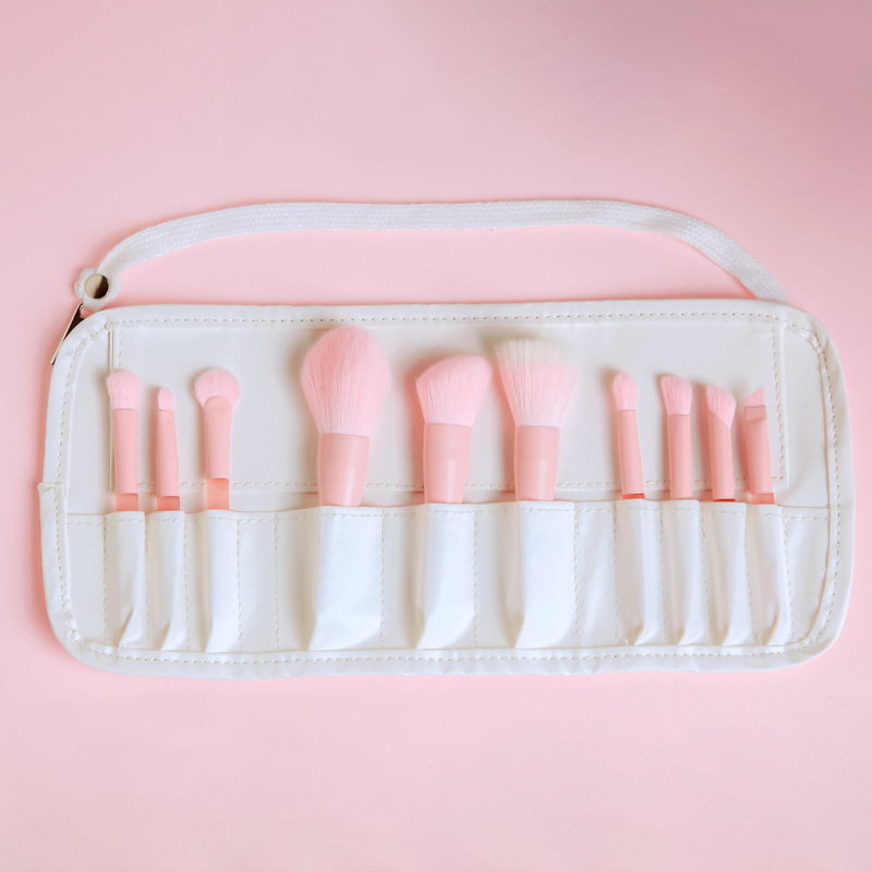 New Arrival Cute Mini Pink Cosmetic Brush Beauty Tools Brochas De Maquillaje 10pcs Portable Travel Makeup Brush Set