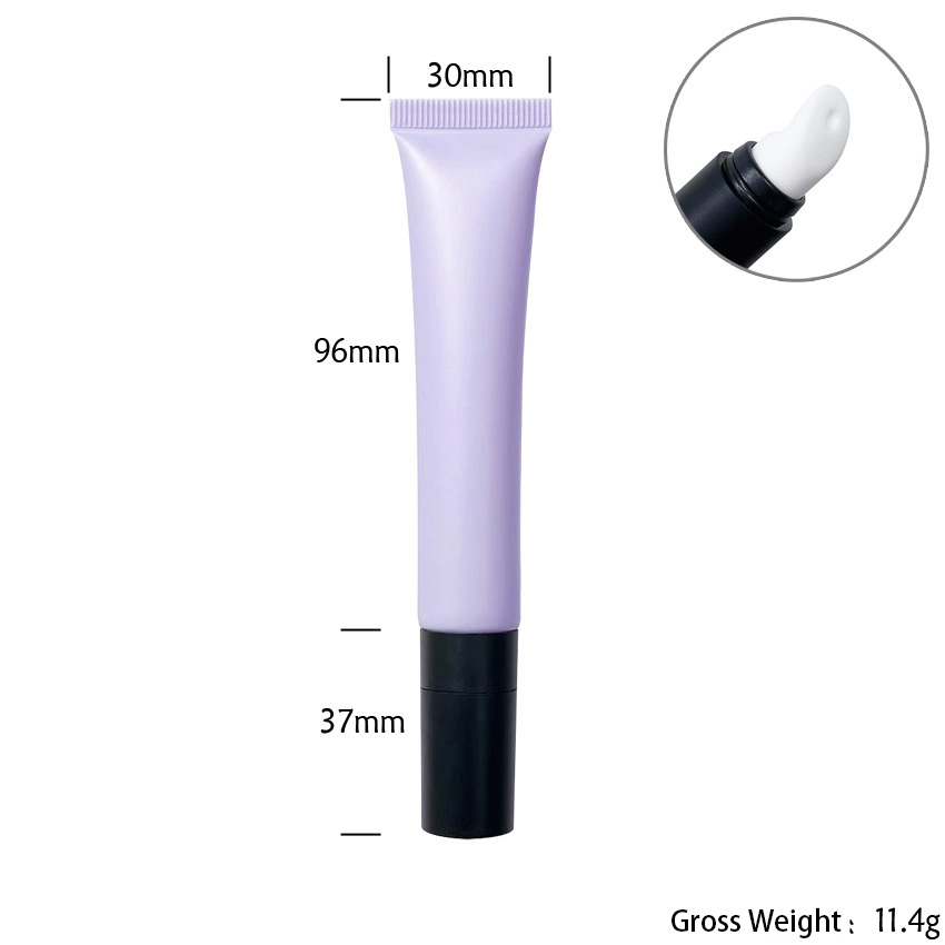 20g Pump Lotion Tube Matte Purple Squeeze Lip Gloss Tubes Eye Cream Massage Refillable Cosmetic Soft Plastic Tube