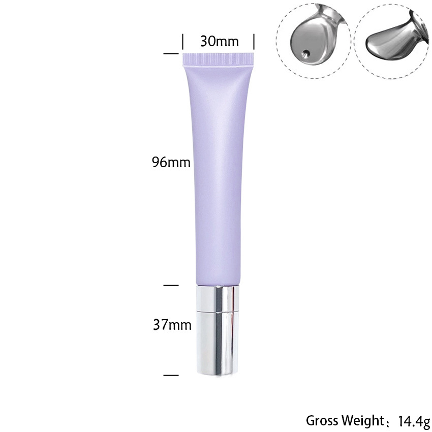 20g Pump Lotion Tube Matte Purple Squeeze Lip Gloss Tubes Eye Cream Massage Refillable Cosmetic Soft Plastic Tube