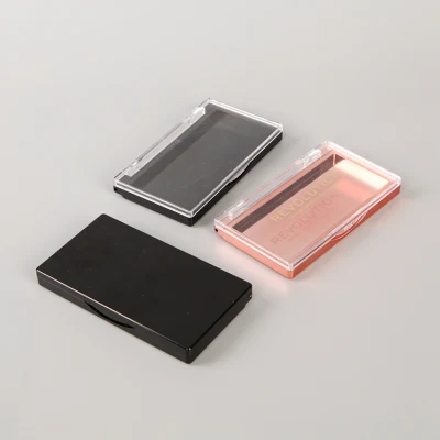 Hight Quality Black Color Makeup Tools Logo Customized Empty Eyeshadow Palette Box Screen Printing Plastic Eyeshadow Case