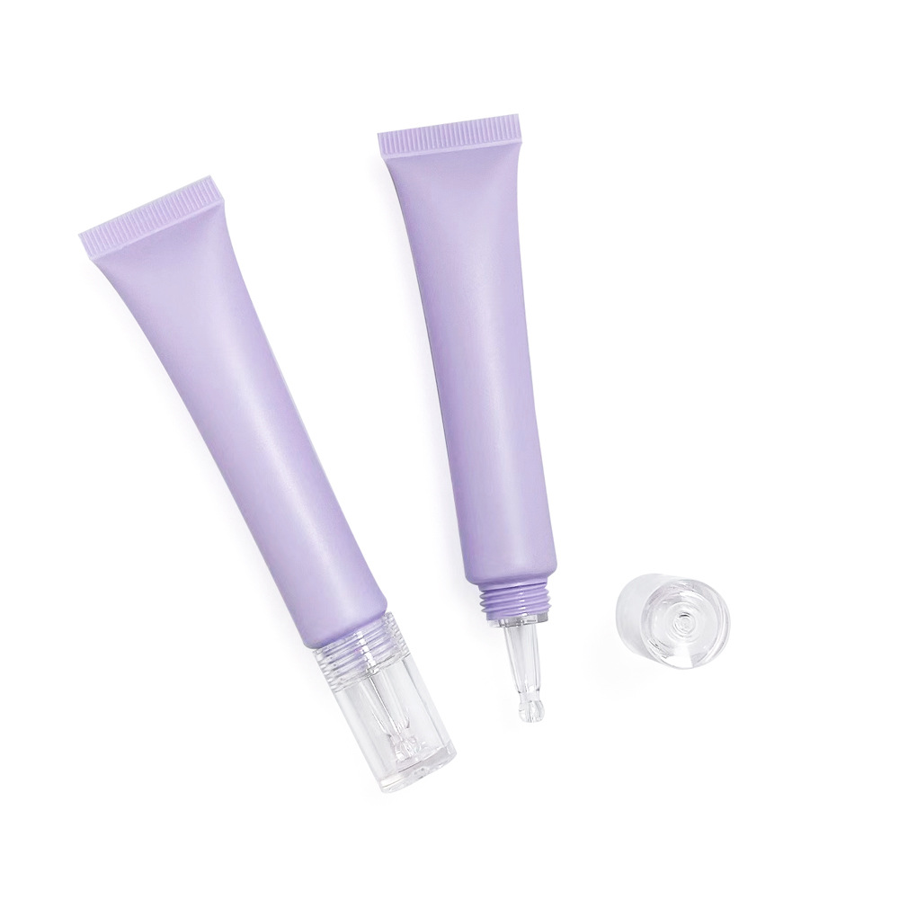 20g Pump Lotion Tube Matte Purple Squeeze Lip Gloss Tubes Eye Cream Massage Refillable Cosmetic Soft Plastic Tube