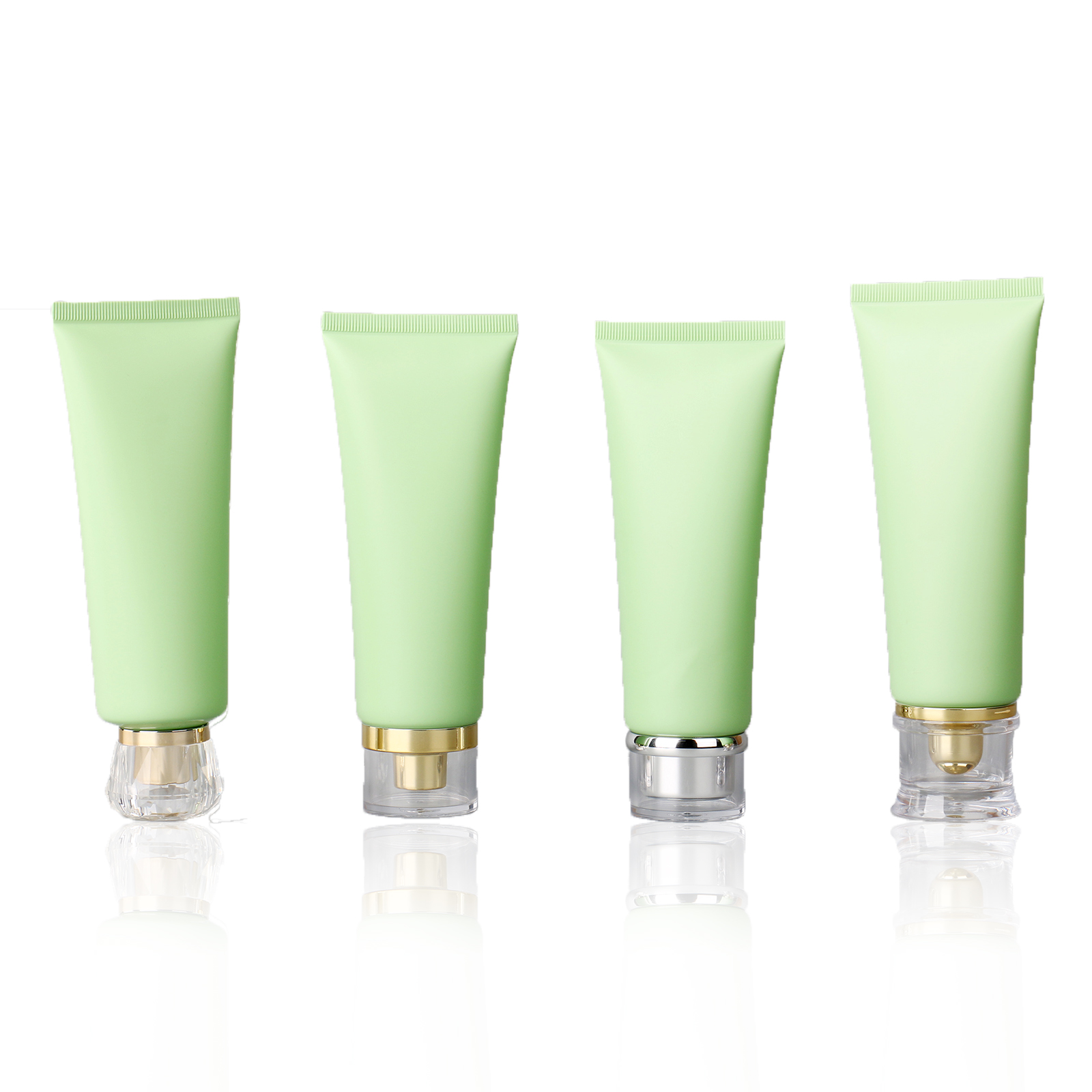 Facial Cleanser Soft Container Tube 100g PP Empty Matte Green Soft Cosmetic BB Cream Lotion Squeeze Tube With Screw Lid