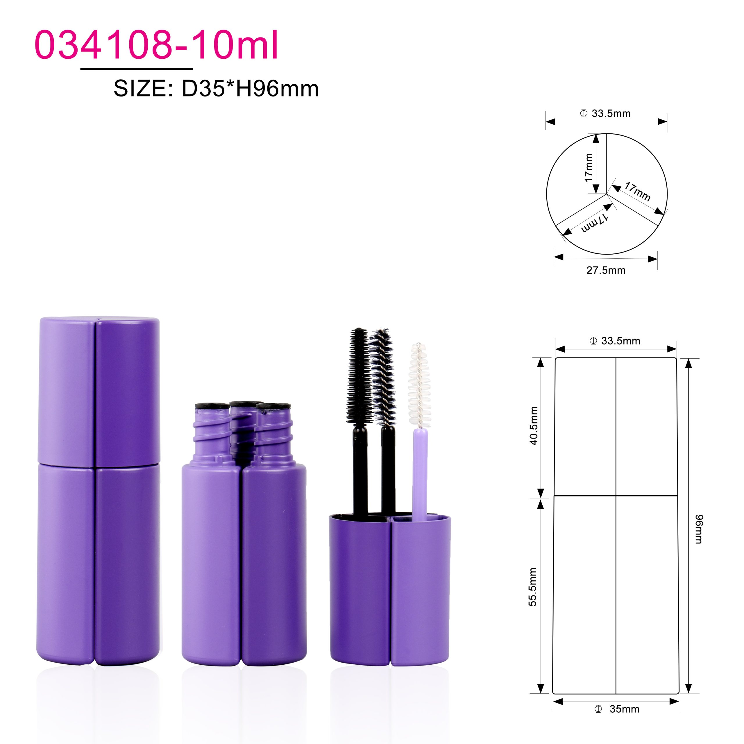 Refillable Color Diy Cosmetic Container 10ml Mascara Tube Box Hot Stamping Plastic Mascara Wand Tube