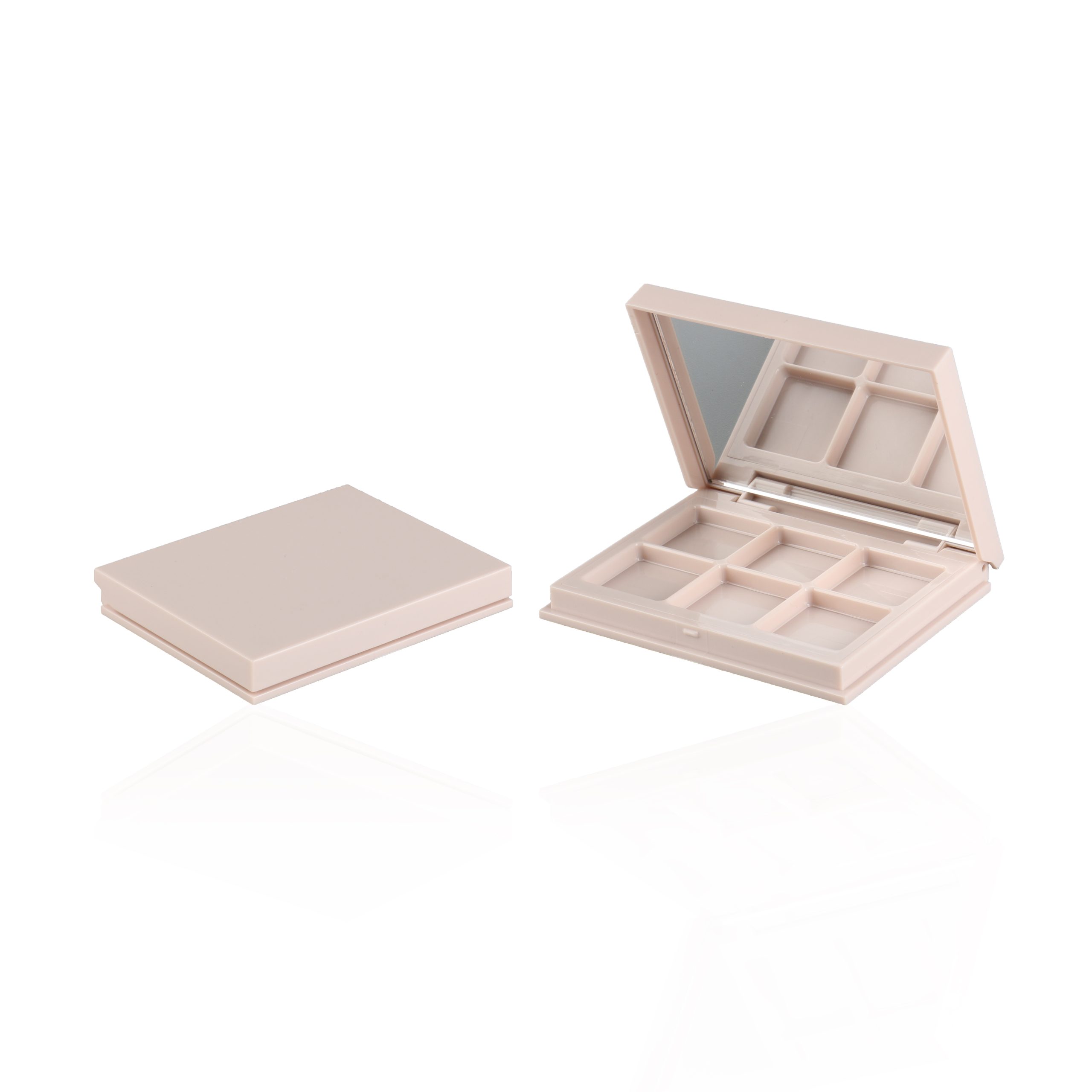 Plastic Makeup Cases Eyeshadow Containers 1/2/6 colors Compact Custom Empty Eye Shadow Blusher Palette With Mirror