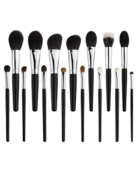 Custom Cosmetic Brushes 15pcs Professional Powder Highlight Eye Shadow Animal Real Wool Natural Hair Makeup Brush Set