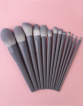 Face Foundation Powder Eye Shadow Highlight Brush Beauty Cosmetic Tools Wood Handle 13pcs Grey Makeup Brushes Set