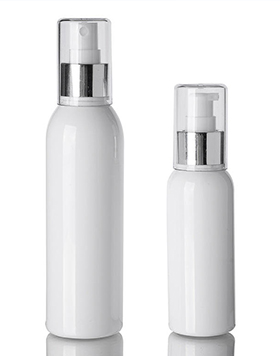 100ml 200ml Cosmetic White Round PET Refillable Plastic Fine Mist Silver Top Lotion Liquid Spray Empty Bottles