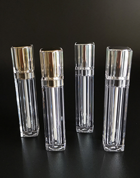 New Arrival Golden Color New Style Unique Lipgloss Bottles Screen Printing Plastic Clear Lipgloss Tubes Custom Logo