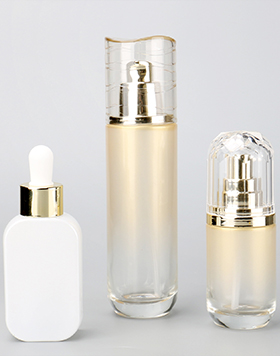 Luxury Skincare Serum Bottle Gold 40ml 100ml Cosmetic Glass Essential Oil Bottle With Dropper And Pump