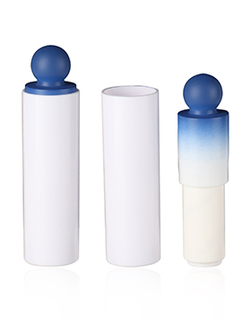 Unique Design Lip Balm Tubes Container Cosmetic Packaging Round Shape Gradient Blue Ball Lipstick Case Press Lipstick Container