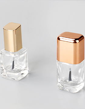 10ml Clear Square Shape Nail Oil Bottle 10ml Empty Rectangle Nail Polish Glass Bottle With Brush Gold Cap