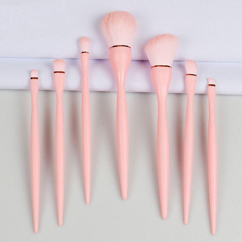 Eye Shadow Powder Foundation Concealer Cosmetic Pink Luxury Makeup Brush Set 7pcs Vegan Black Makeup Brushes