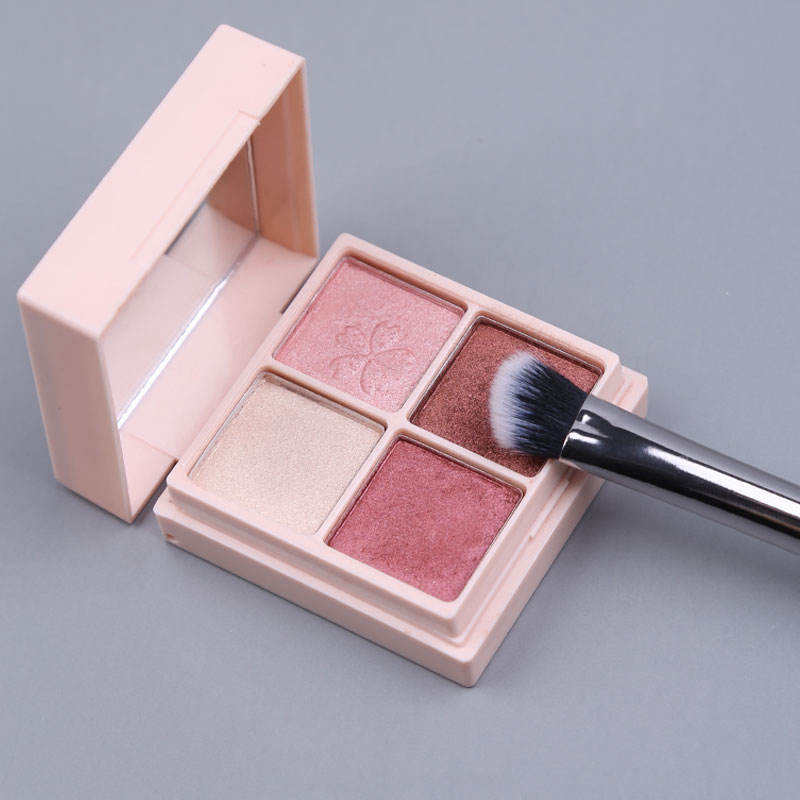 Short Handle Small Eyeshadow Eyebrow Brush Beauty Tools Travel Mini 4pcs Portable Makeup Brush Set With Glitter Cosmetic Bag