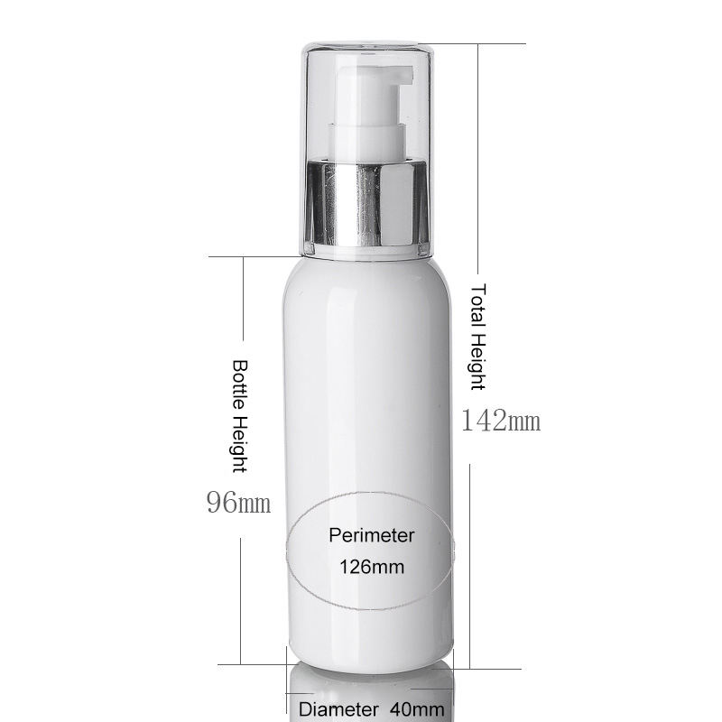 100ml 200ml Cosmetic White Round PET Refillable Plastic Fine Mist Silver Top Lotion Liquid Spray Empty Bottles