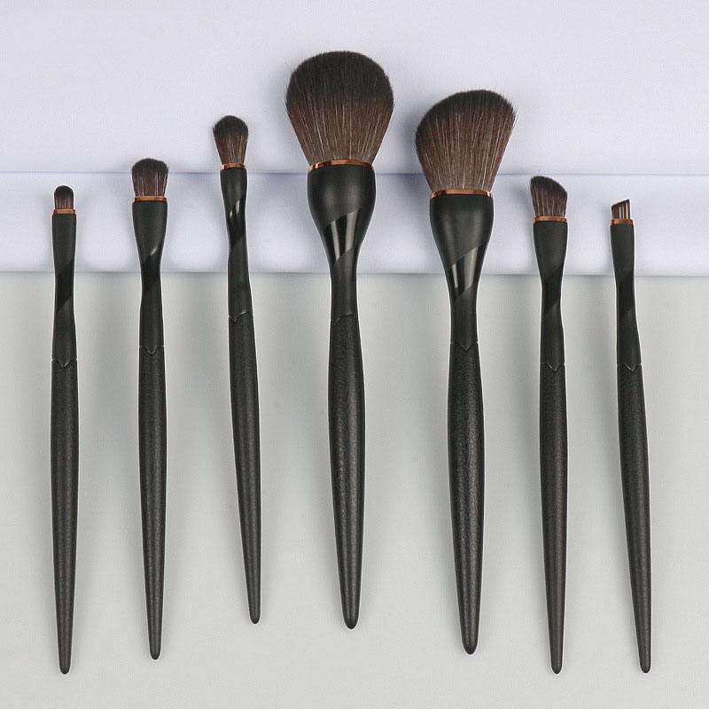 Eye Shadow Powder Foundation Concealer Cosmetic Pink Luxury Makeup Brush Set 7pcs Vegan Black Makeup Brushes