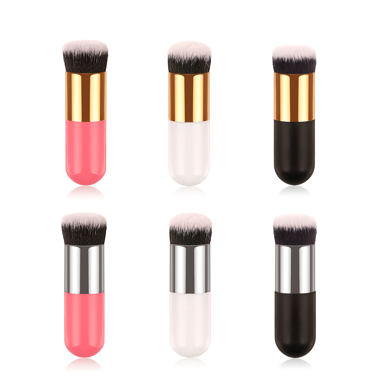 Chubby Pier Flat Cream Cosmetic Single Makeup Brush Professional Private Label Foundation Brush