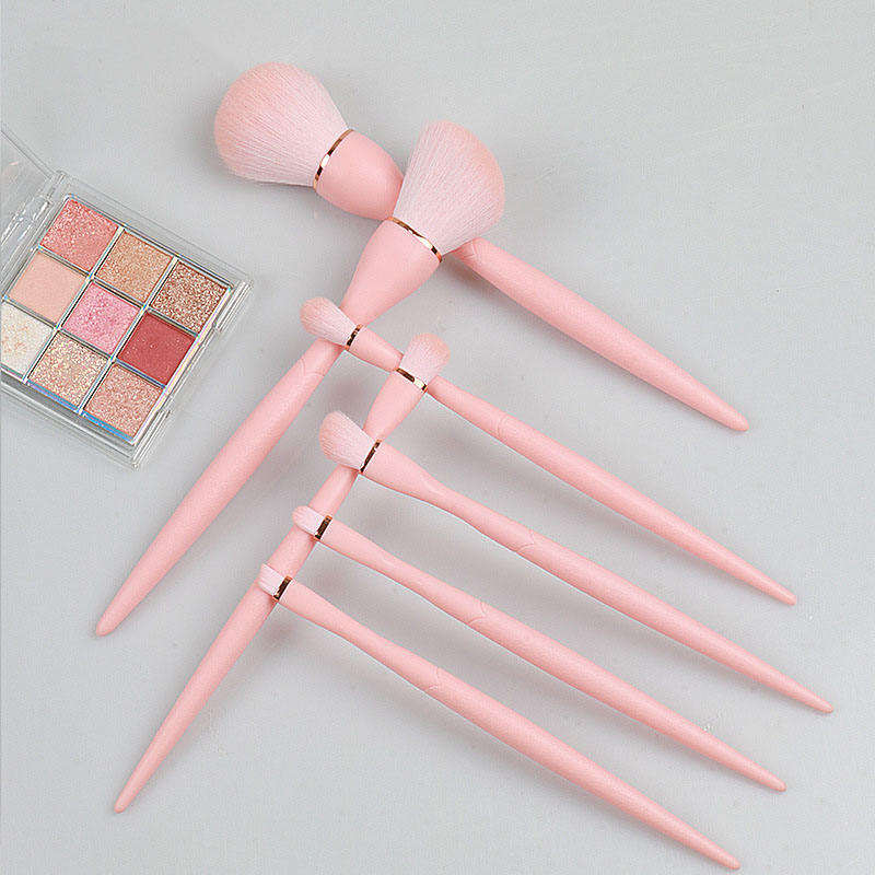 Eye Shadow Powder Foundation Concealer Cosmetic Pink Luxury Makeup Brush Set 7pcs Vegan Black Makeup Brushes