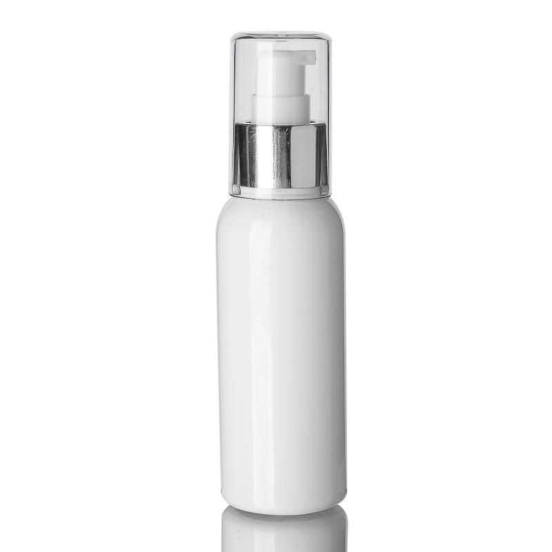 100ml 200ml Cosmetic White Round PET Refillable Plastic Fine Mist Silver Top Lotion Liquid Spray Empty Bottles