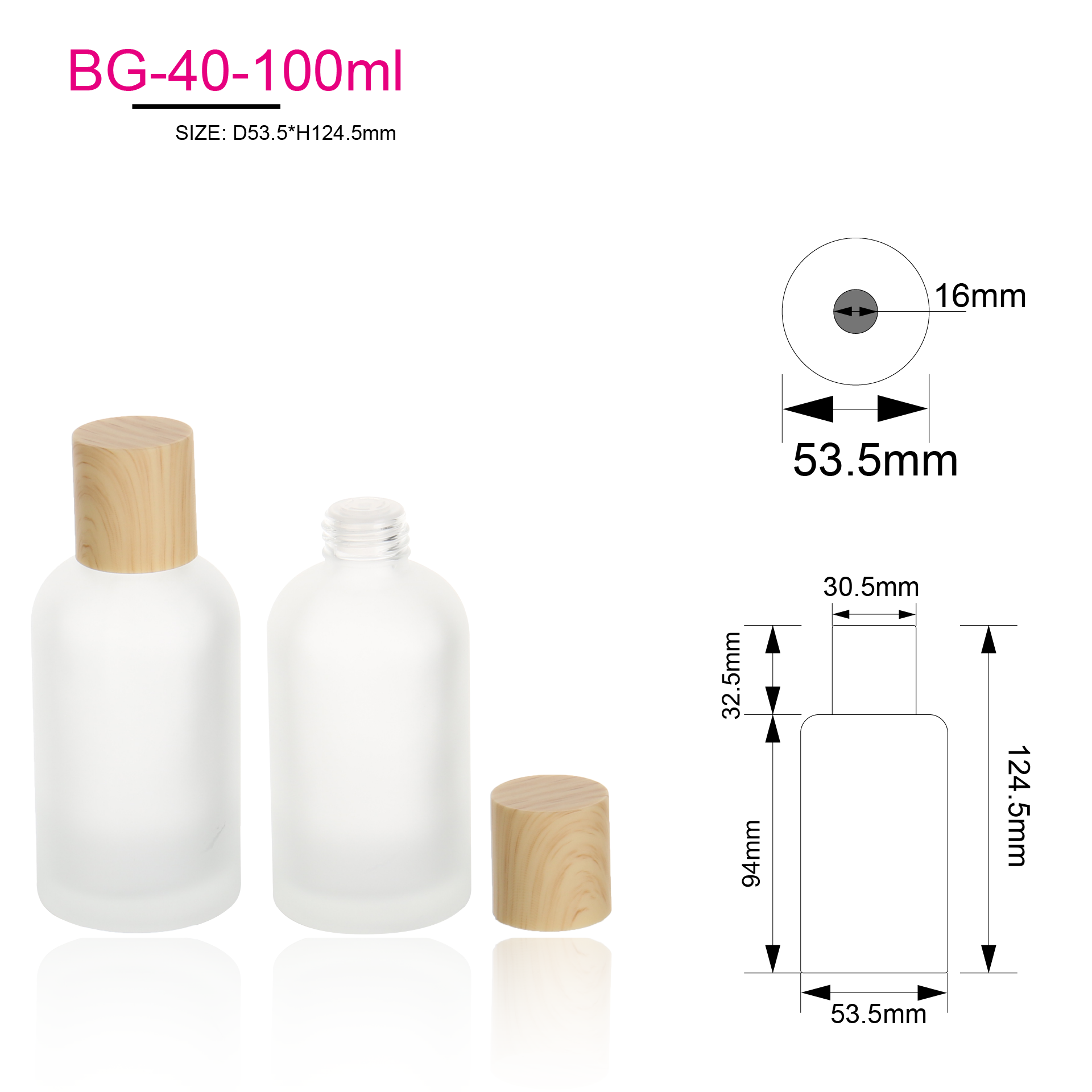 30g 30ml 60ml 100ml Skincare Frosted Clear E30ml ssential Oil Bamboo Glass Cosmetic Spray Lotion Pump Bottles And Cream Jar Packaging Set