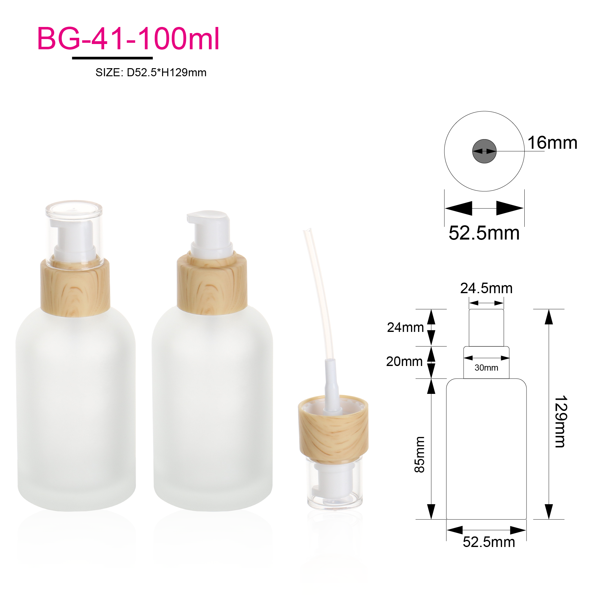 30g 30ml 60ml 100ml Skincare Frosted Clear E30ml ssential Oil Bamboo Glass Cosmetic Spray Lotion Pump Bottles And Cream Jar Packaging Set