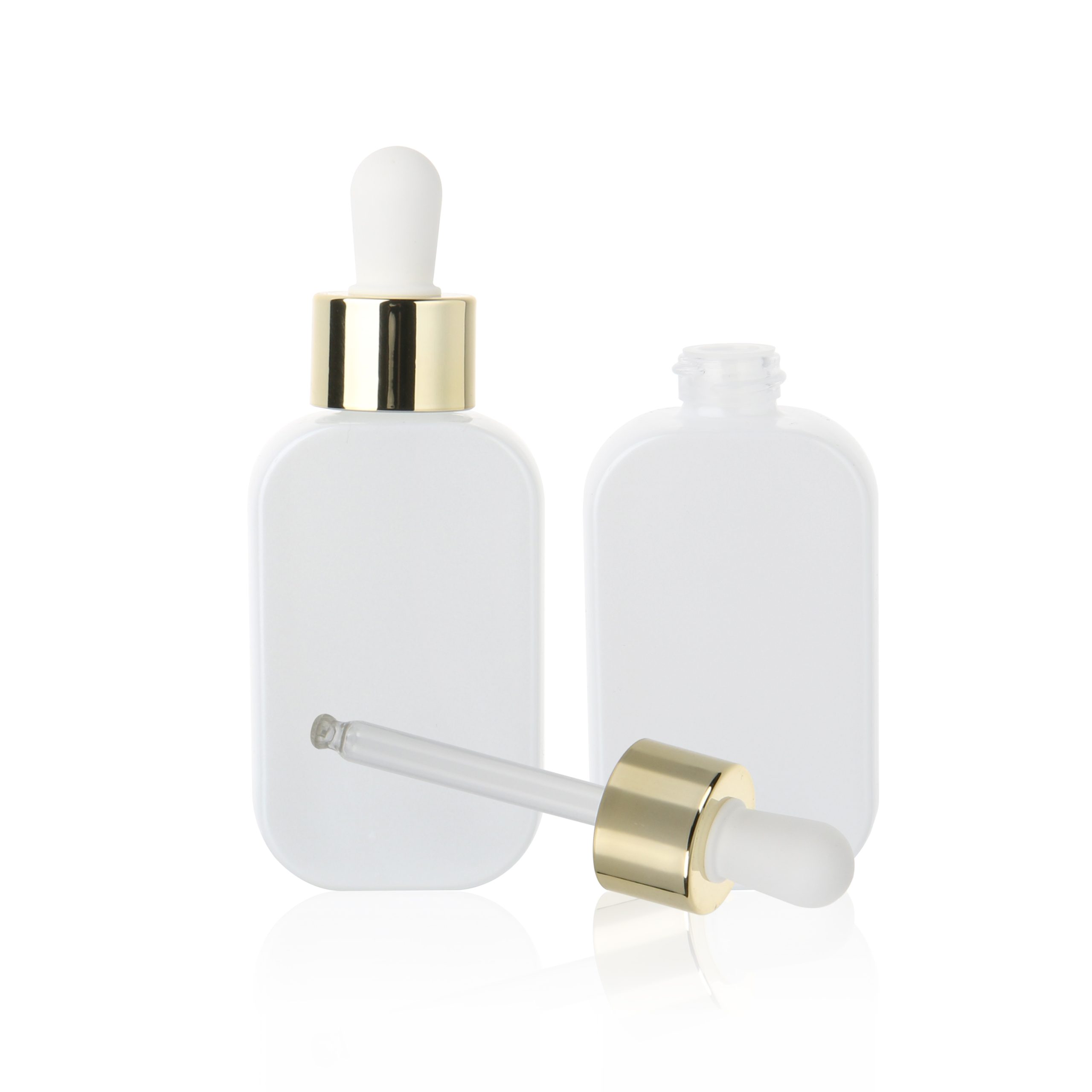 Luxury Skincare Serum Bottle Gold 40ml 100ml Cosmetic Glass Essential Oil Bottle With Dropper And Pump