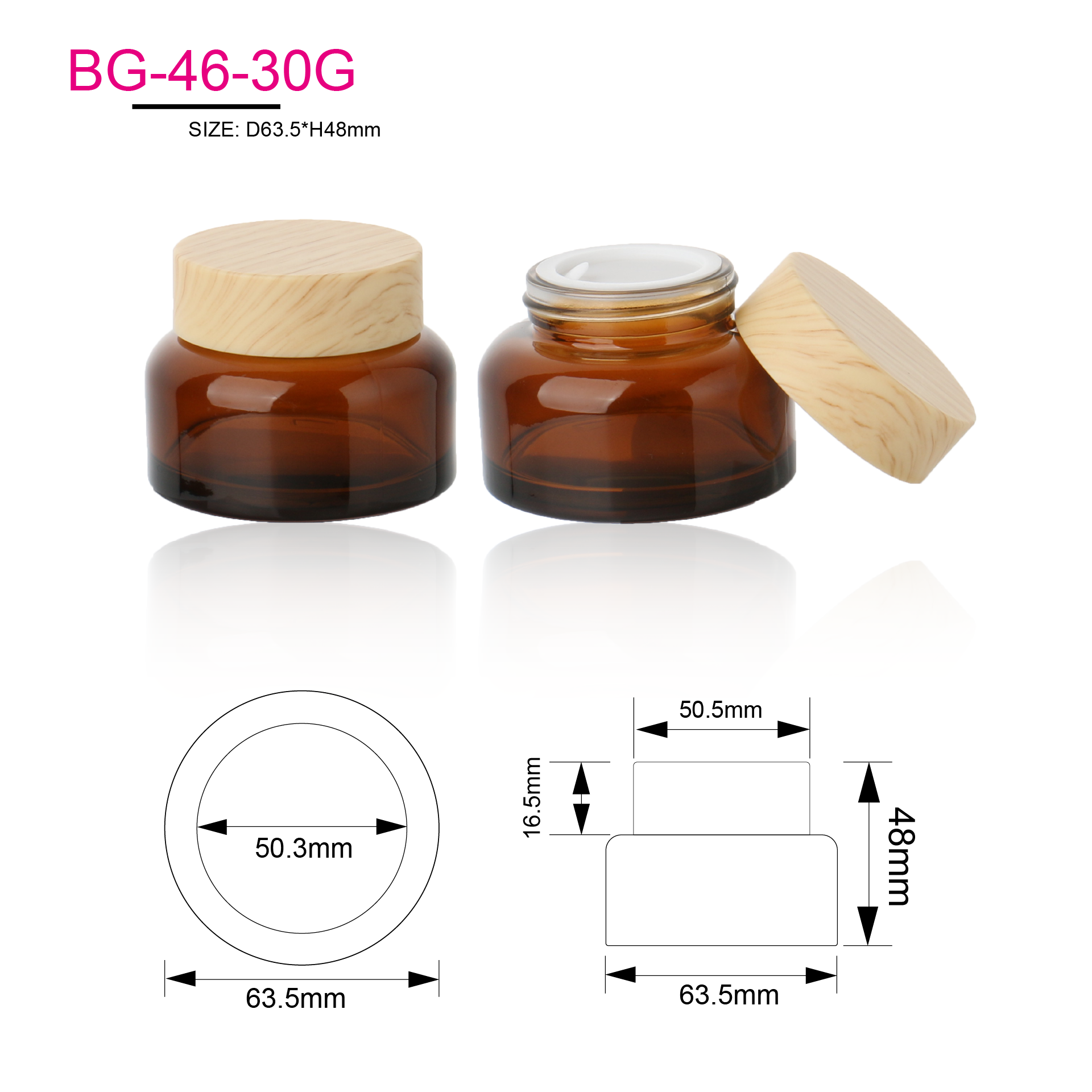 Flat Glass Skin Care Essential Lotion Pump Bottle 30ml 50ml 100ml Skincare Packaging Bottle And Jar With Beech Wooden Cap