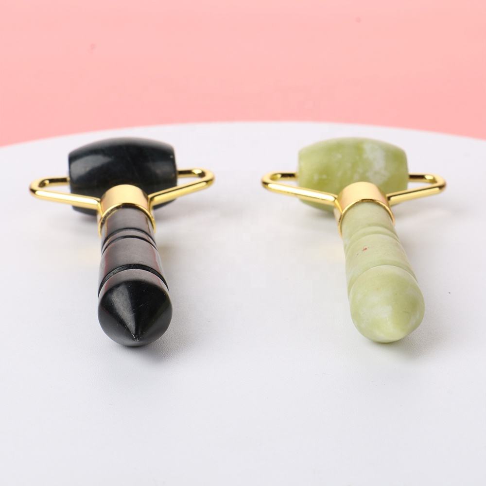 Jade Stone GuaSha Roller Stick White Black Green With Customized Logo