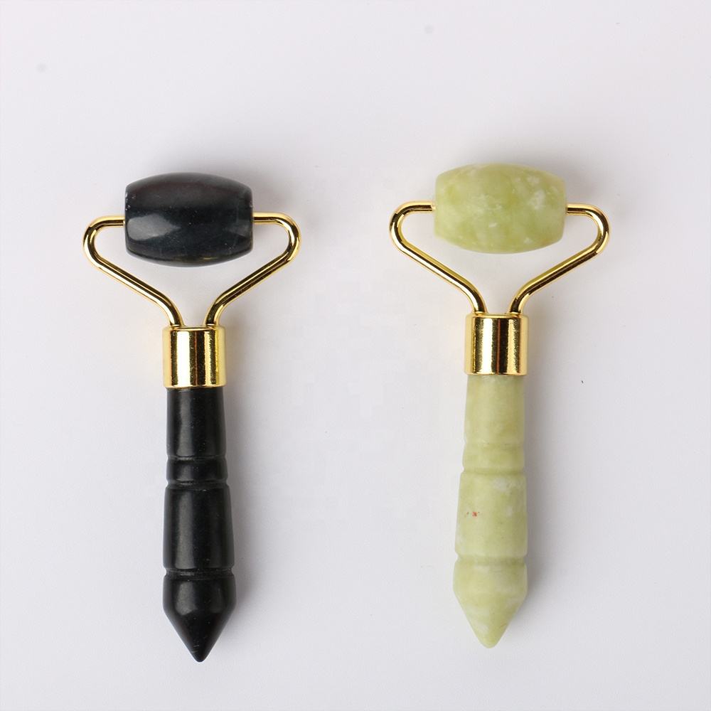 Jade Stone GuaSha Roller Stick White Black Green With Customized Logo