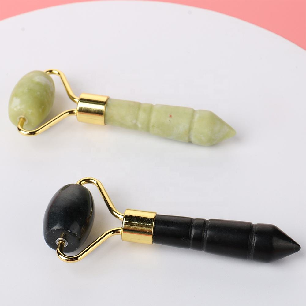 Jade Stone GuaSha Roller Stick White Black Green With Customized Logo