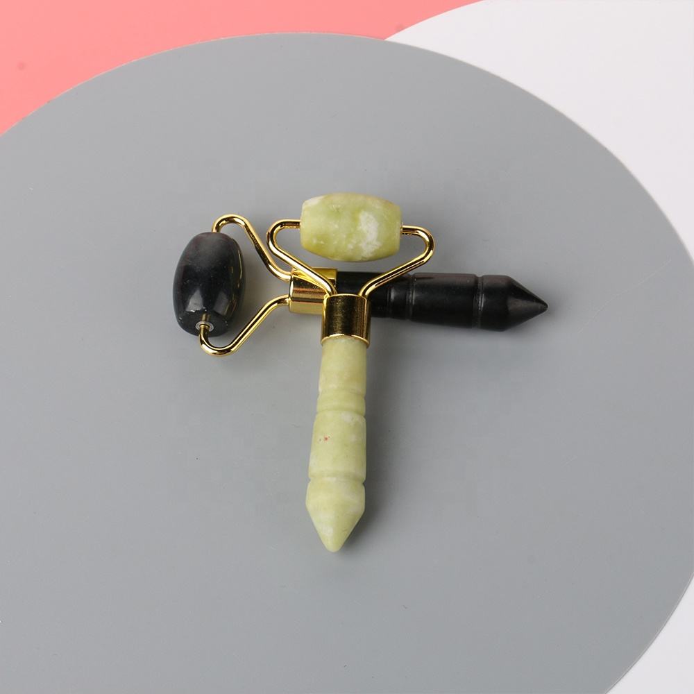 Jade Stone GuaSha Roller Stick White Black Green With Customized Logo