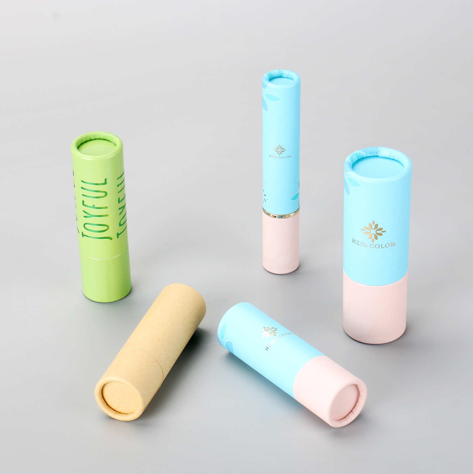 Biodegradable Custom Push Up Paper Cardboard Cosmetic Tube Lip Balm Deodorant Natural Skincare Container Packaging