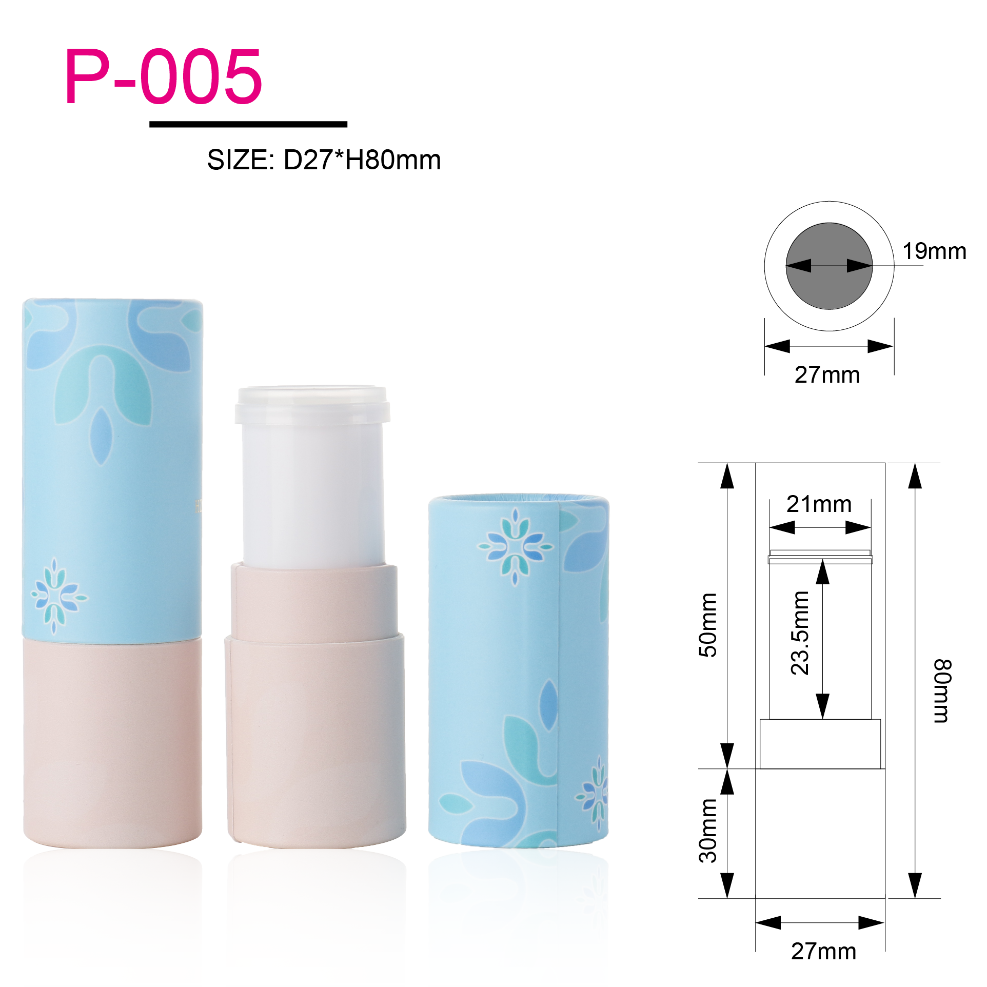 Biodegradable Custom Push Up Paper Cardboard Cosmetic Tube Lip Balm Deodorant Natural Skincare Container Packaging