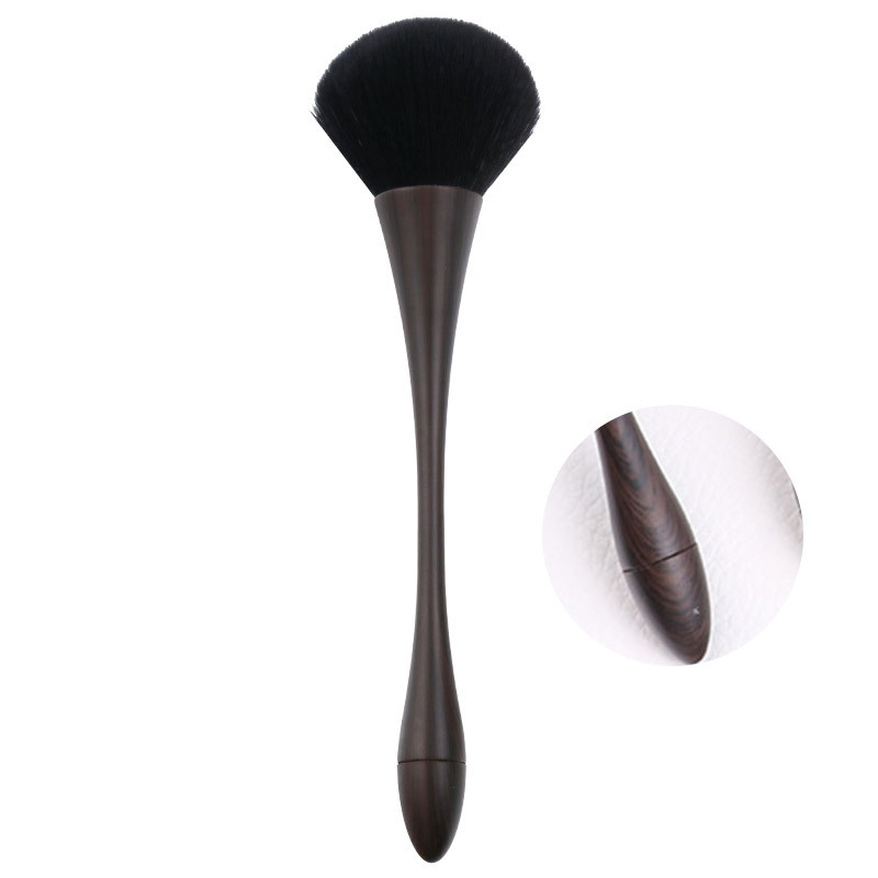 Professional Cosmetic Powder Single Makeup Brush Wooden Pattern Slim Waist Shape Design Nail Cleaning Up Brush