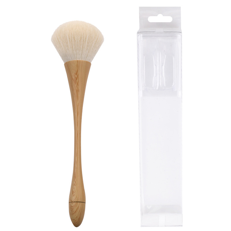 Professional Cosmetic Powder Single Makeup Brush Wooden Pattern Slim Waist Shape Design Nail Cleaning Up Brush