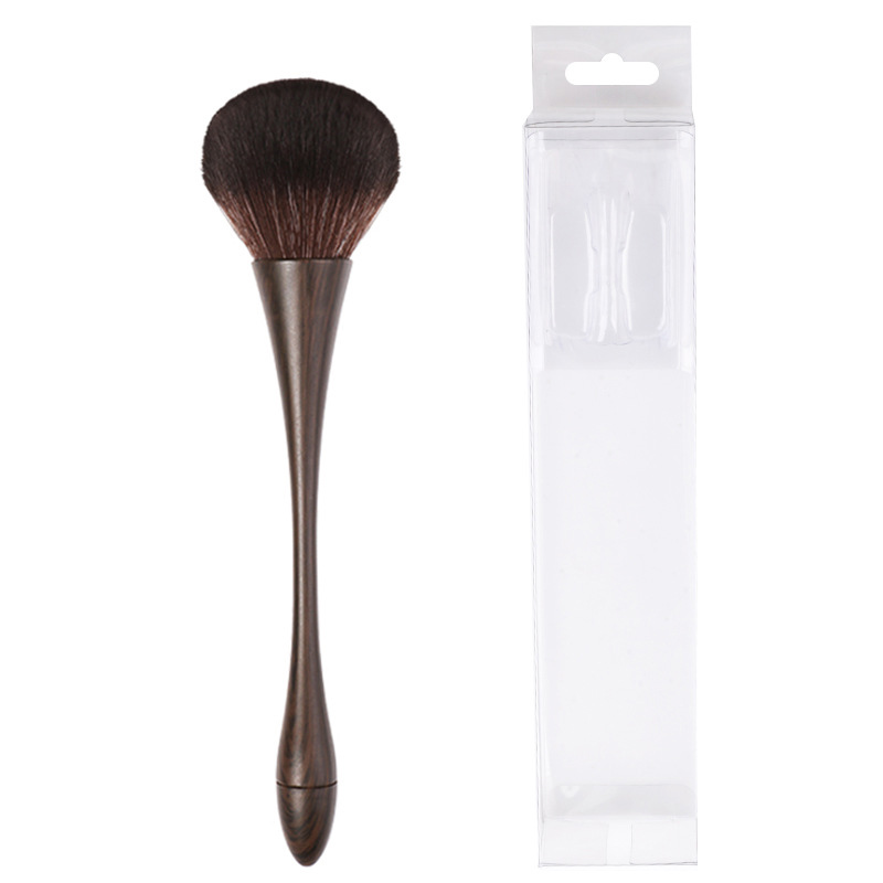 Professional Cosmetic Powder Single Makeup Brush Wooden Pattern Slim Waist Shape Design Nail Cleaning Up Brush