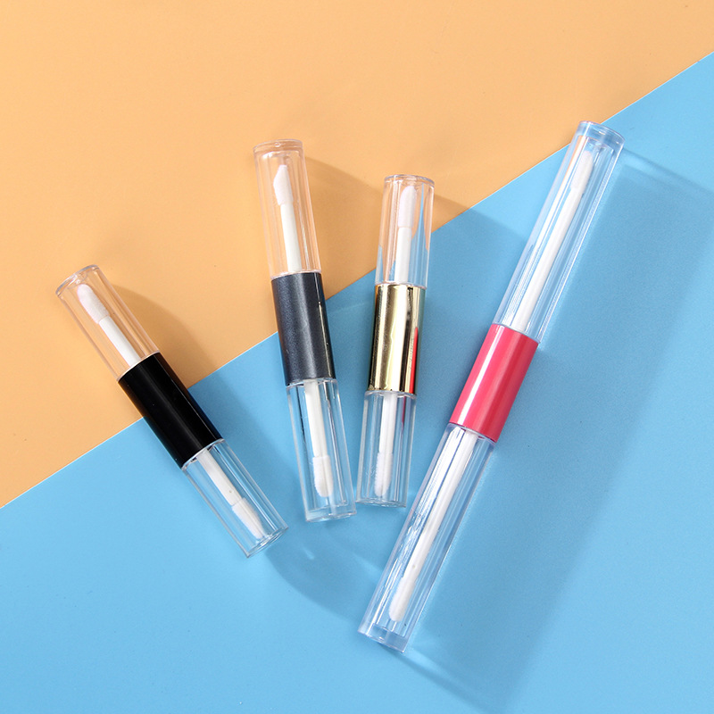 Customized Red Color Face Cream Lip Gloss Containers Tube Screen Printing Plastic Lipgloss Tube Big Wand